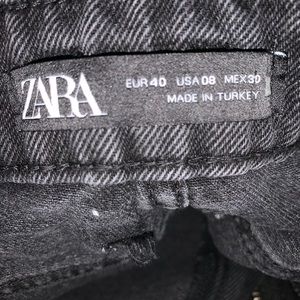 Zara black denim mom jeans